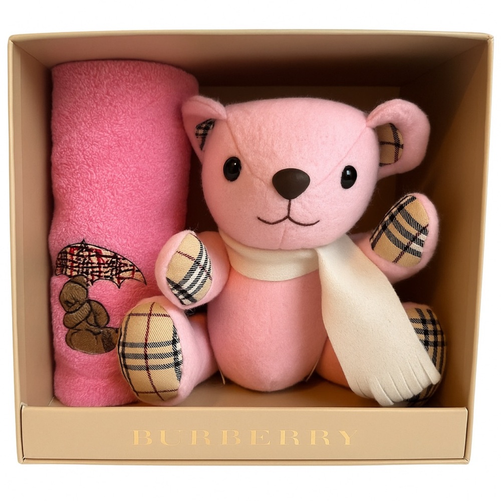 Burberry Rare Authentic Teddy Bear & Hand Towel Gift Set Collector’s Edition - Picture 2 of 14